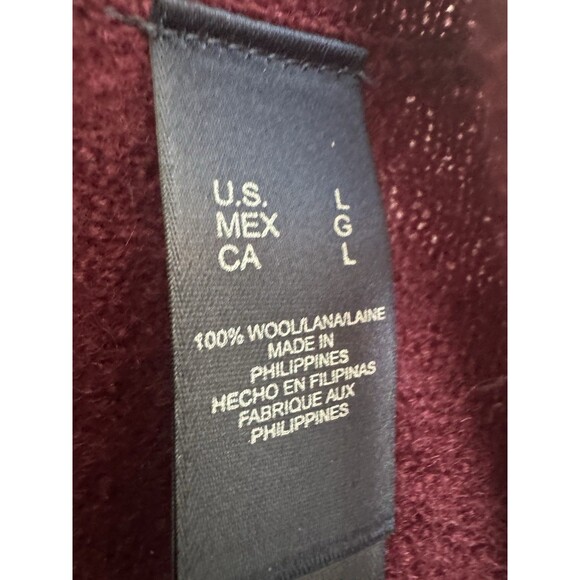 Crazy Horse 100% Wool Burgundy Large Womens Cardigan Red  Pockets - Picture 3 of 10